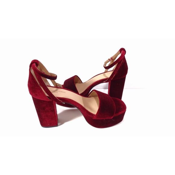 Banana Republic Women's Velvet Platform Dress Heel Pumps Sz 6 NWT 175 IRRG - Picture 9 of 16